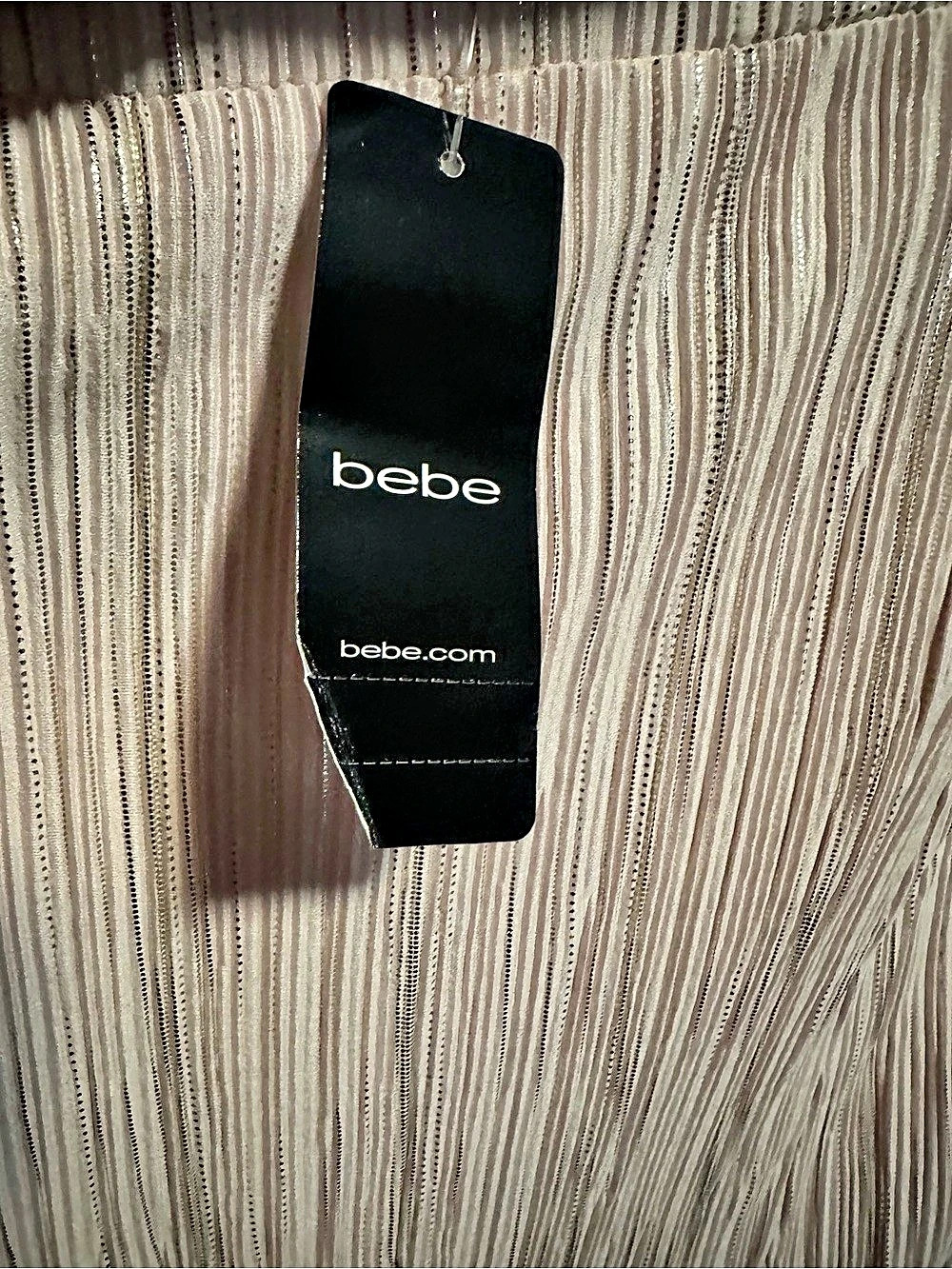 bebe Micropleat Maxi Skirt Pleated Striped Skirt in Pink Size Small NWT